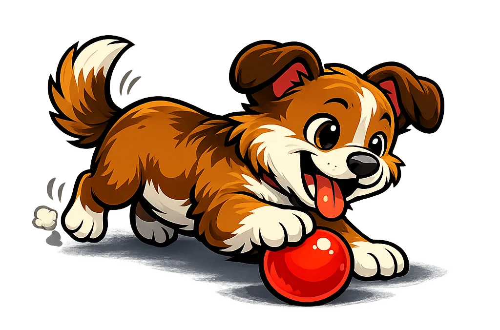cartoon dog playing no background