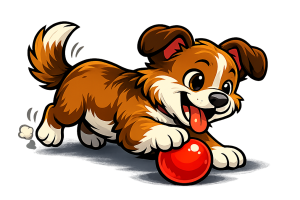 cartoon dog playing no background